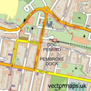 Street map sample of Pembroke Dock, Dyfed