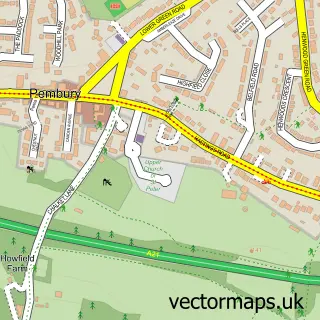 Street map sample of Pembury, Kent
