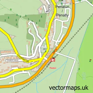Street map sample of Penally, Dyfed