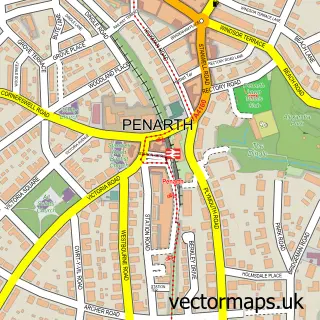 Street map sample of Penarth, South Glamorgan