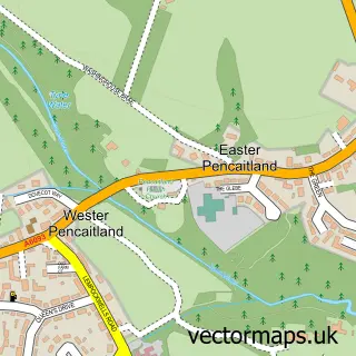 Street map sample of Pencaitland, East Lothian