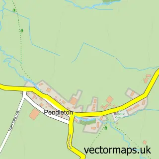 Street map sample of Pendleton, Lancashire