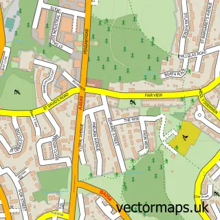 Street map sample of Pengam, Gwent