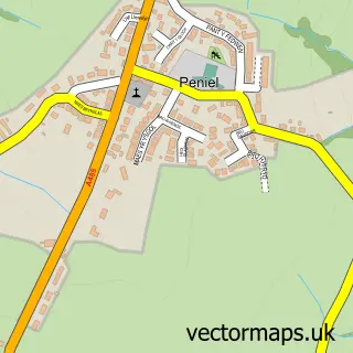 Street map sample of Peniel, Dyfed