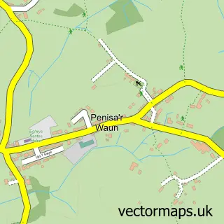 Street map sample of Penisarwaun, Gwynedd