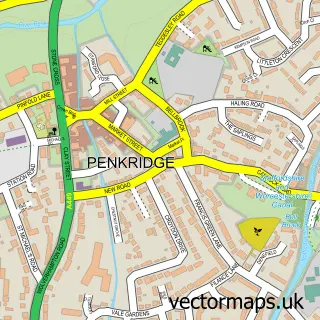 Street map sample of Penkridge, Staffordshire