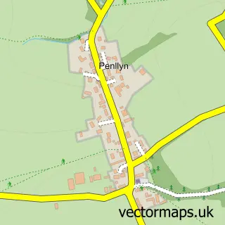 Street map sample of Penllyn, South Glamorgan