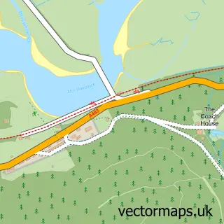 Street map sample of Penmaenpool, Gwynedd