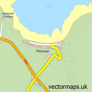 Street map sample of Pennan, Aberdeenshire