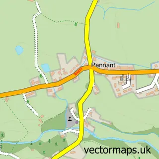 Street map sample of Pennant, Dyfed