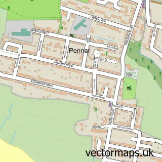 Street map sample of Pennar, Dyfed