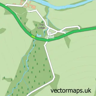 Street map sample of Penpont, Powys