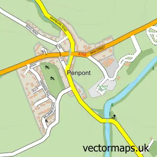 Street map sample of Penpont, Dumfries