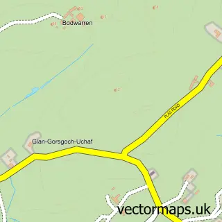 Street map sample of Penrhosfeilw, Gwynedd