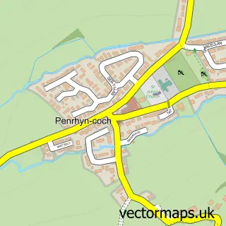 Street map sample of Penrhyn-coch, Dyfed
