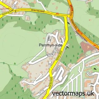 Street map sample of Penrhyn-Side, Clwyd