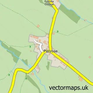 Street map sample of Penrose, Cornwall