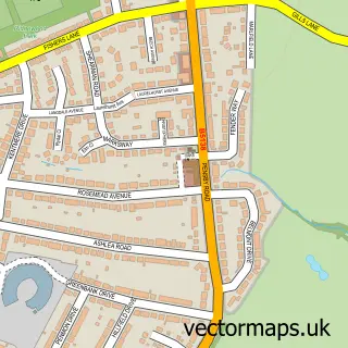Street map sample of Pensby, Merseyside