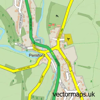 Street map sample of Pensford, Somerset