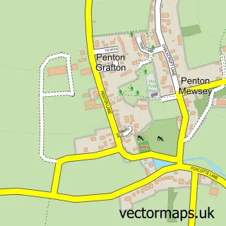 Street map sample of Penton Grafton, Hampshire