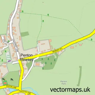 Street map sample of Penton Mewsey, Hampshire