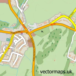 Street map sample of Pentraeth, Gwynedd