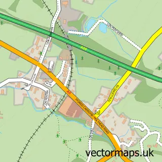 Street map sample of Pentre Berw, Gwynedd