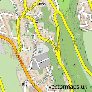 Street map sample of Pentre Broughton, Clwyd
