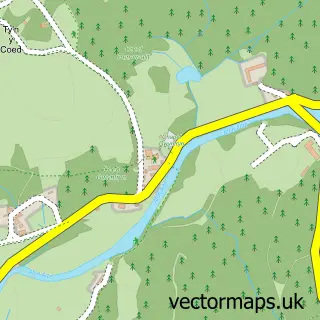 Street map sample of Pentre Gwynfryn, Gwynedd
