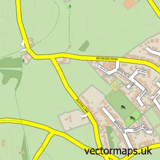 Street map sample of Pentre Halkyn, Clwyd