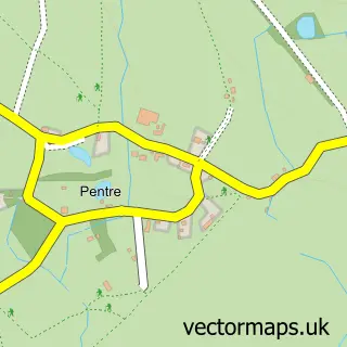 Street map sample of Pentre, Shropshire