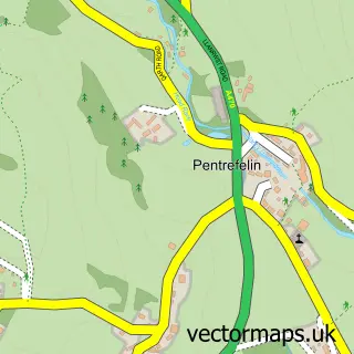 Street map sample of Pentrefelin, Clwyd