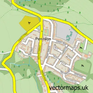 Street map sample of Pentwyn, Gwent