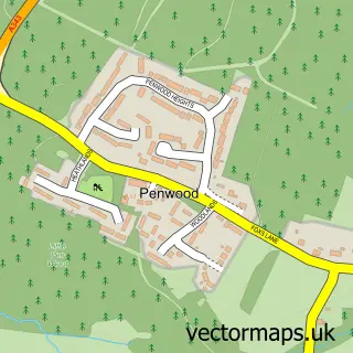Street map sample of Penwood, Hampshire