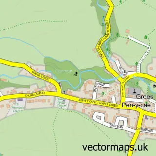 Street map sample of Pen-y-cae, Clwyd