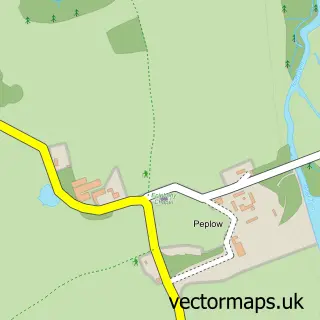 Street map sample of Peplow, Shropshire