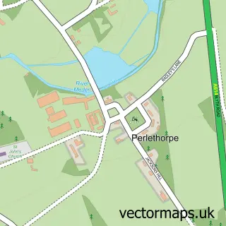 Street map sample of Perlethorpe, Nottinghamshire