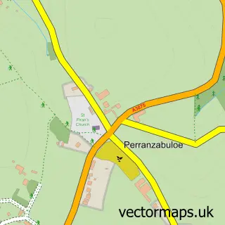 Street map sample of Perranzabuloe, Cornwall
