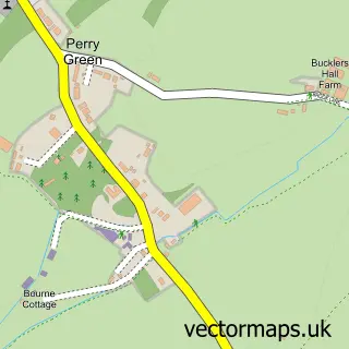 Street map sample of Perry Green, Hertfordshire