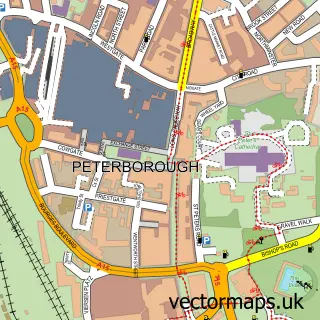 Street map sample of Peterborough, Cambridgeshire