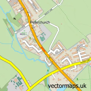 Street map sample of Peterchurch, Herefordshire