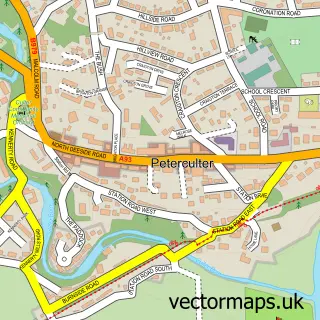 Street map sample of Peterculter, City of Aberdeen
