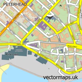 Street map sample of Peterhead, Aberdeenshire