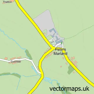 Street map sample of Peters Marland, Devon