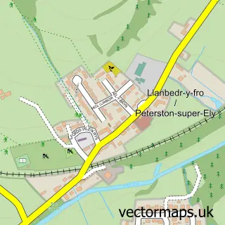 Street map sample of Peterston-super-Ely, South Glamorgan