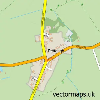 Street map sample of Pettaugh, Suffolk