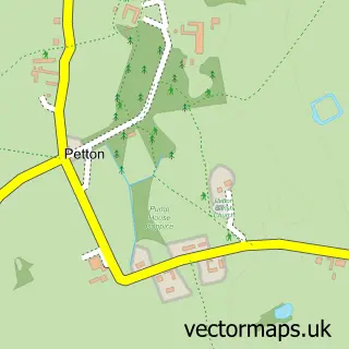 Street map sample of Petton, Shropshire