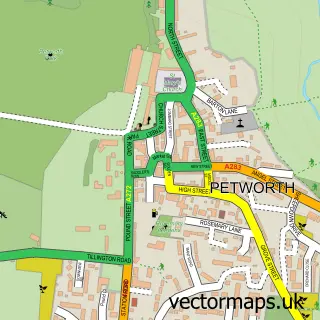 Street map sample of Petworth, West Sussex