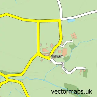 Street map sample of Philham, Devon