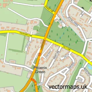 Street map sample of Phoenix Green, Hampshire